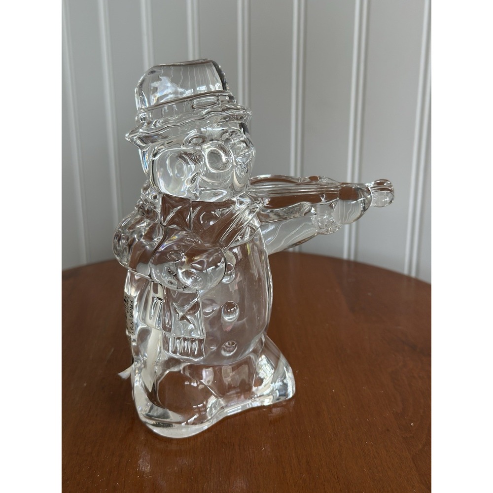 Mikasa Frosty's Choir Full Lead Crystal Snowman Violin Figurine Germany